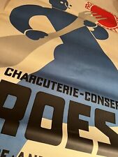 Ancienne Affiche publicitaire Charcuterie ROESS  Art Déco 1933 Leon Dupin Paris