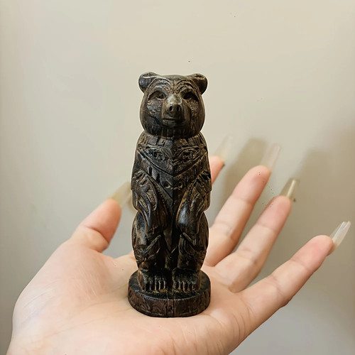 Petit ours bois sculpté - ours,