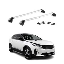 Barres de toit transversales pour Peugeot 3008 2016-2024 Alu Argenté 2x ABE