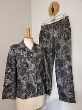 UN POINT C EST TOUT : ENSEMBLE VINTAGE 90S GRIS PRINT GRANDE FLEUR NAÏVE SPRING 
