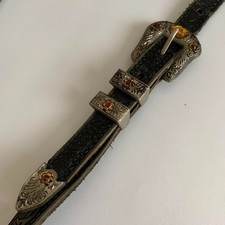 Sangle de guitare Gretsch Tooled Strap en cuir noir