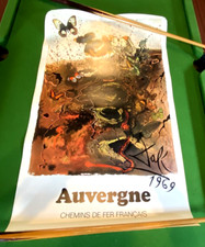 Affiche DALI - Auvergne - 1970 - Chemins de fer SNCF - 62 x 99 cm - imp. Draeger