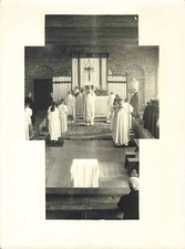 ANCIENNE PHOTOGRAPHIE RELIGIOSA CEREMONIE RELIGIEUSE HOMMES D'EGLISE EN SOUTANES