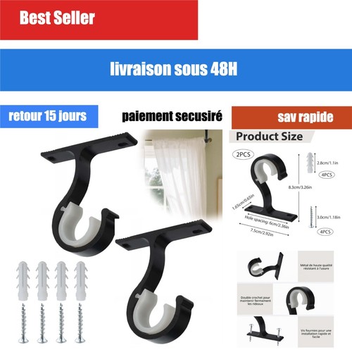 Supports tringle rideau - supports,