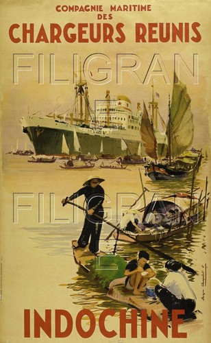 Indochine bateau riat poster - indochine,