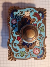 Petit Tampon Porte-buvard ,bronze cloisonné émaillée Napoléon III; 7cm X 5 cm