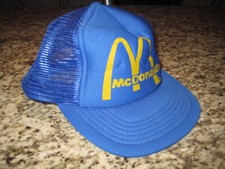Vintage Blue Mcdonald's Golden Arches 3/4 mesh boys Trucker hat cap Rare unworn