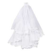  Voile perlé fait à la main de peigne de voile de mariage de dentelle de double