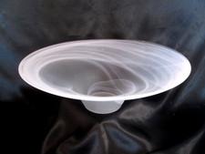 Grde COUPE à FRUIT Compotier Vide Poche Verre Opaline Tourbillon Albatre Design