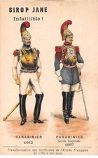 Chromos.AM13555.Sirop Jane.10x6 cm environ.Transformation uniformes armée Fra