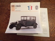 FICHE carte CARD voiture auto