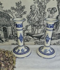 2 ANCIENS CHANDELIERS GIEN PIED DE LAMPE