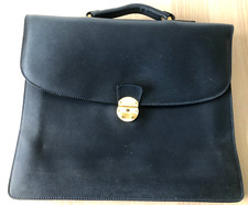 Vintage Ancien Cartable Sacoche Sac Porte documents SAVEBAG Cuir Bleu Tasche bag