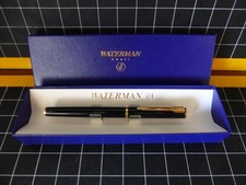 parure stylo bille  waterman ancien paris ballpoint pen noir doré golden black