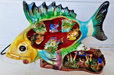 vintage SUPERBE GRANDE  LAMPE  POISSONS  ET COQUILLAGES   VALLAURIS
