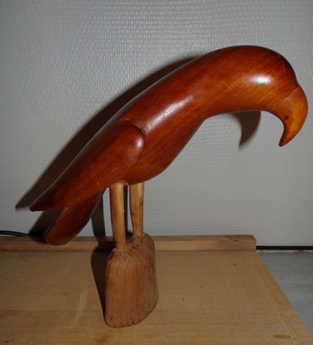 Oiseau sculpté bois - oiseau, en