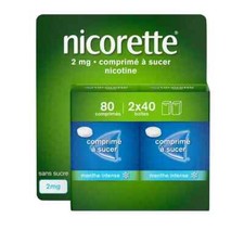 comprimés à sucer Menthe Intense nicorette 2mg 2x40