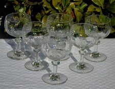 Meisenthal? Service de 6 verres à eau en verre taillé.  Haut. 13,3 cm