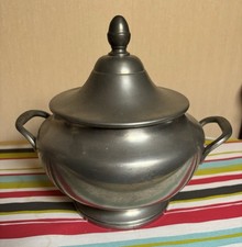 Ancienne soupière légumier en étain avec poinçon - Art de la table vintage