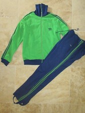 Survêtement ADIDAS fuseau vintage VENTEX tracksuit 70'S vert marine Trefoil S