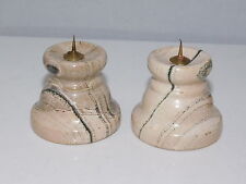 Ural Russe Skarn Fougère Jasper Sculpté Pierre Bougeoir 335 Grammes 3.8cm Pouce