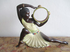 Danseuse au tambourin en régule polychrome vers 1920 - style Art Déco 