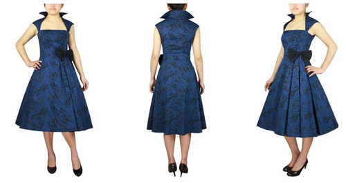 Bleu imprimé ceinture - bleu,