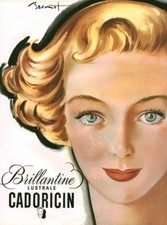 Publicité ancienne Brillantine Cadoricin 1950 issue de magazine Brenot