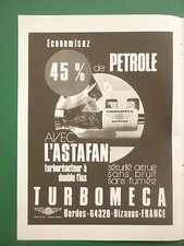 11/1974 PUB TURBOMECA BORDES BIZANOS TURBOREACTEUR ASTAFAN DOUBLE FLUX AD