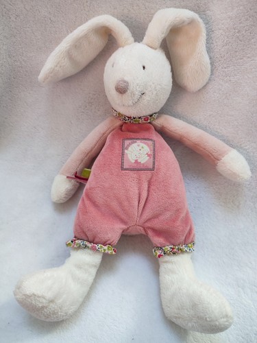 Doudou lapin blanc rose
