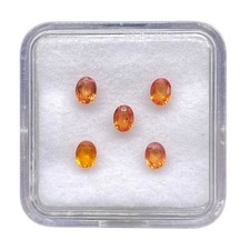 5 Pcs Saphir Orange Naturel