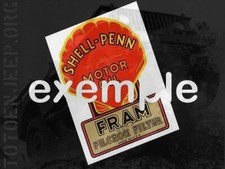 DECALCOMANIE POSE A L EAU . CUVE FILTRE A HUILE JEEP CJ2 CJ3A us . jeep willys