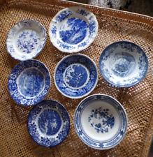 Lot de 7 Assiettes  anciennes bleues et blanches différentes   ( ref 38 )