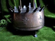 HAUTE EPOQUE XVII DAUBIERE BRAISIERE FLEUR DE LYS ANTIQUE FRENCH COPPER