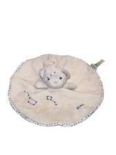 Doudou plat rond ours blanc