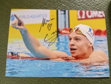 Autographe De Léon Marchand. Médaille D Or Jeux Olympiques Paris 2024. ,Champion