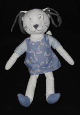 ? Peluche doudou chat blanc IKEA Fabler Katt robe bleu 40 cm TTBE