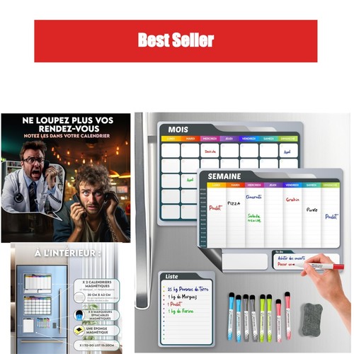 Calendrier magnétique frigo - calendrier,