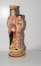 Statuette Religieuse Ancienne céramique de Quimper La Sainte Vierge à l'Enfant