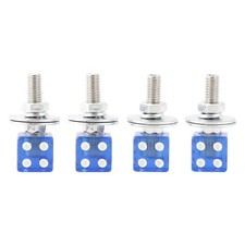 4X Vis Plaque Immatriculation Moto Et Écrous Plastique bleu Dés Custom Chopper