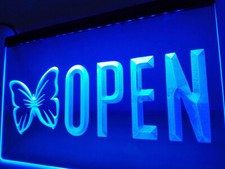 Enseigne lumineuse néon LED papillon salon de beauté ouvert cadeau décoration...