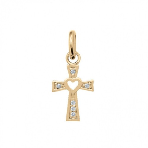 Pendentif forme croix coeur