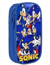 Trousse école Sonic etui crayon Stylo fourniture scolaire Sac Toilette  Écolier 
