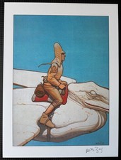 MOEBIUS IMAGE IMPRIMEE " G " SIGNEE MANUELLEMENT au crayon dim 24 * 32 Cm