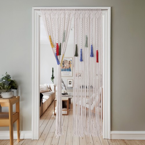 Macrame curtain tapestry with - macrame,