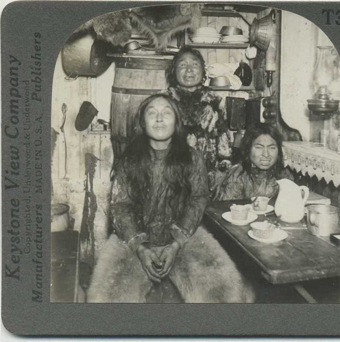 Eskimo family dwelling - family, in