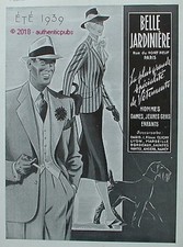 PUBLICITE BELLE JARDINIERE VETEMENTS CHIEN SIGNE JARACH DE 1939 FRENCH AD PUB