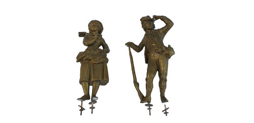 Deux statuettes regule dore - en,