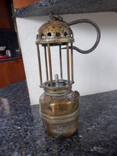 Ancienne Lampe De Mineur Mine  Laiton