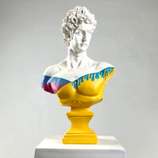 Sculpture David faite à la main, statue moderne design peint pop art pour...